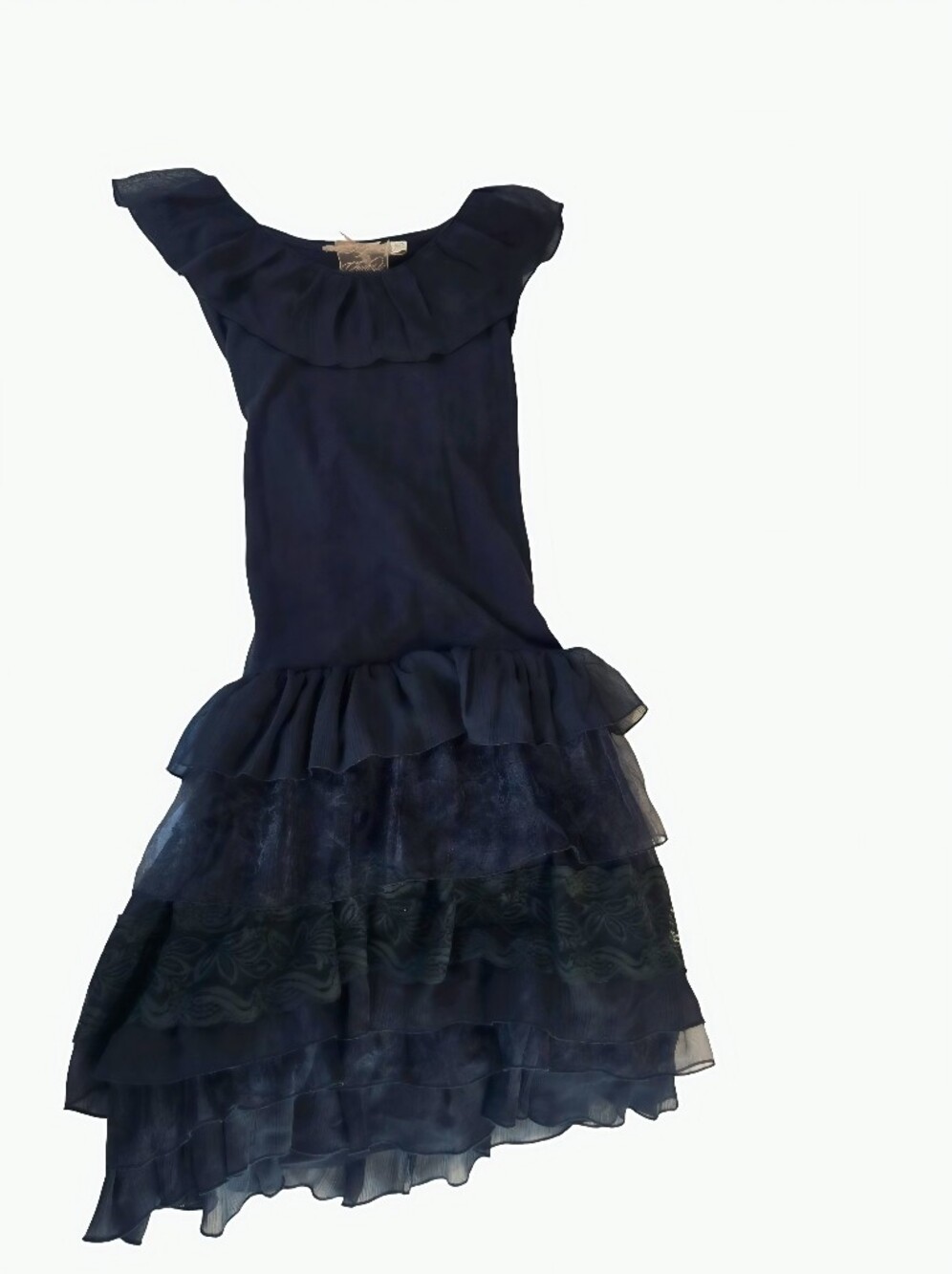 Boutique Black Ruffle Tiered Dress